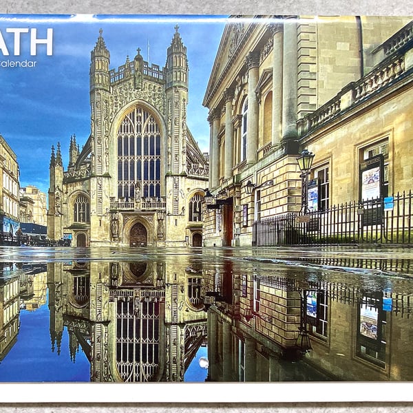 2024 A4 Wall Calendar Bath iconic historic Georgian city views English UK   