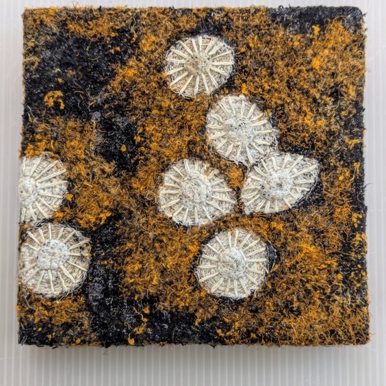 Coastal Dreams Textile Art: burnt orange - UNFRAMED