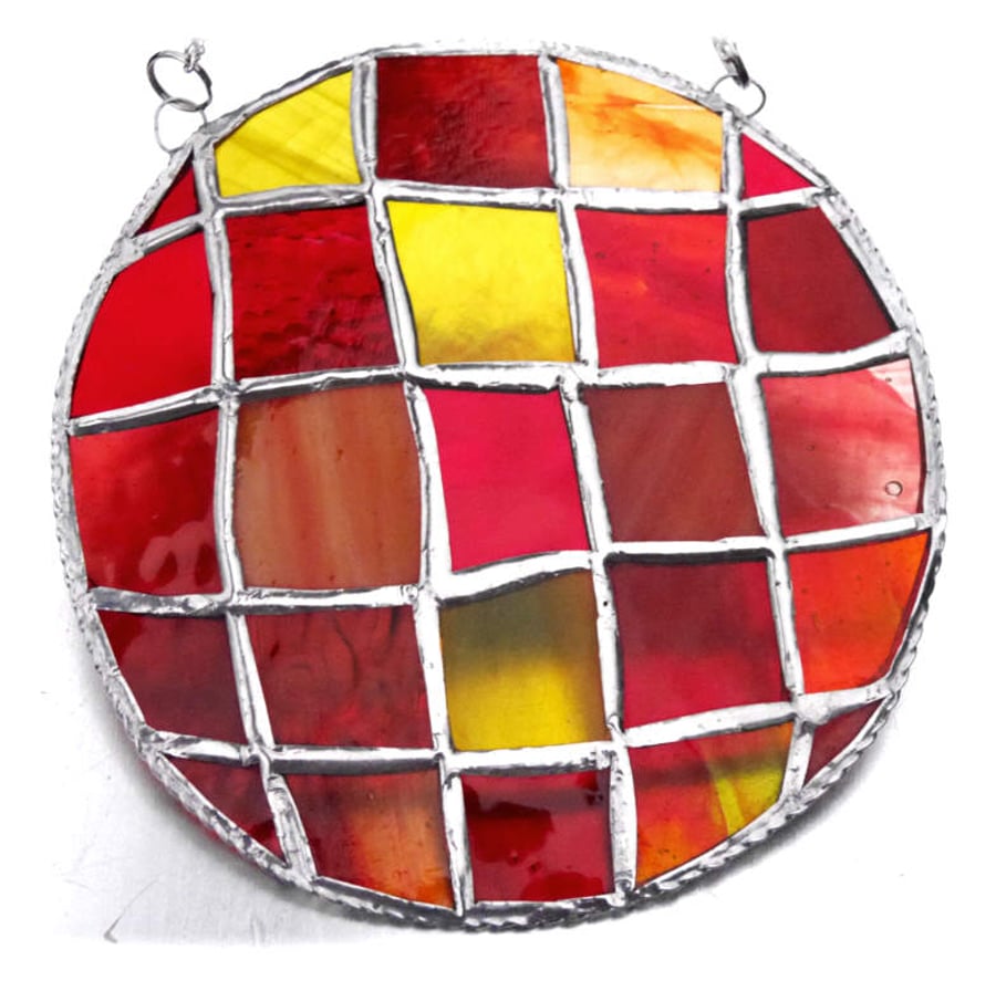 Sun Spot Stained Glass Handmade Patchwork Ring