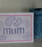 Mum birthday or Mother's Day card, paisley pattern motifs, 8x6" card & envelope - Image 1