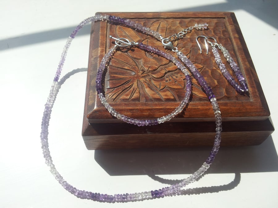 Shades of Amethyst Necklace, Bracelet and Earrings Set