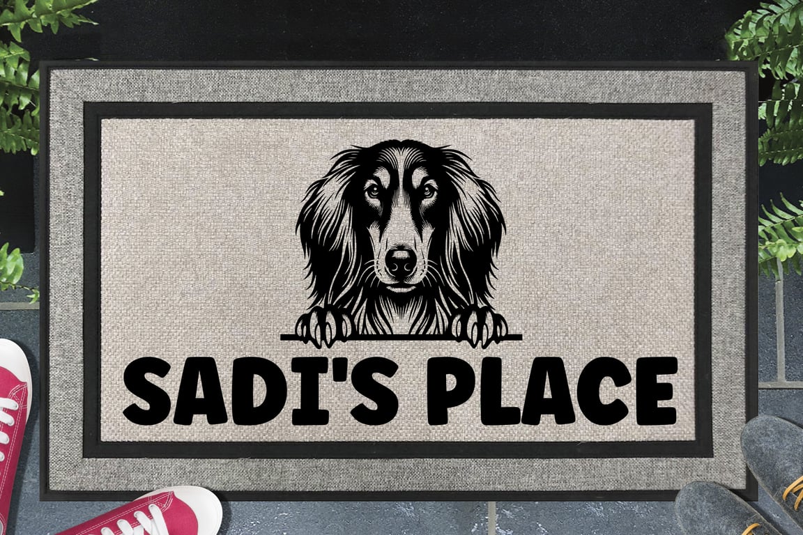 Saluki Door Mat - Personalised All Weather Doormat - 45x70cm 