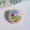 Made with love x Heart button Kisses garden art pin brooch