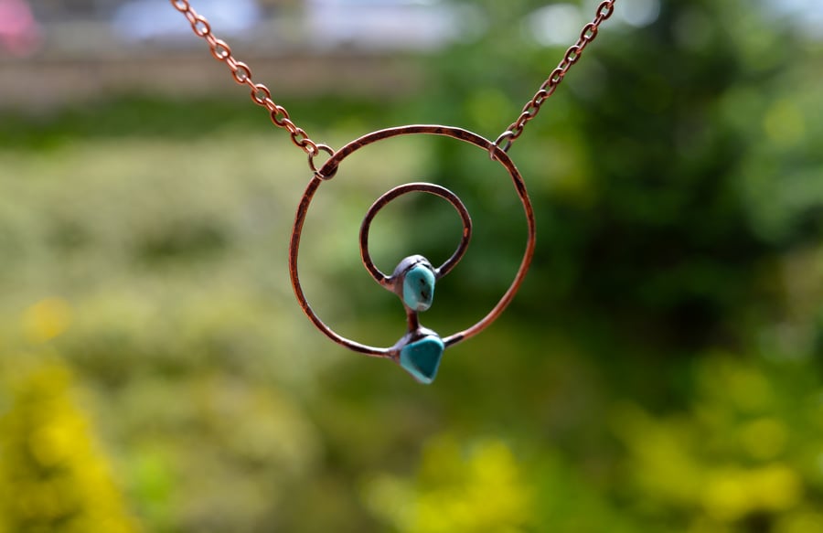 Doble ring and turquoise stones