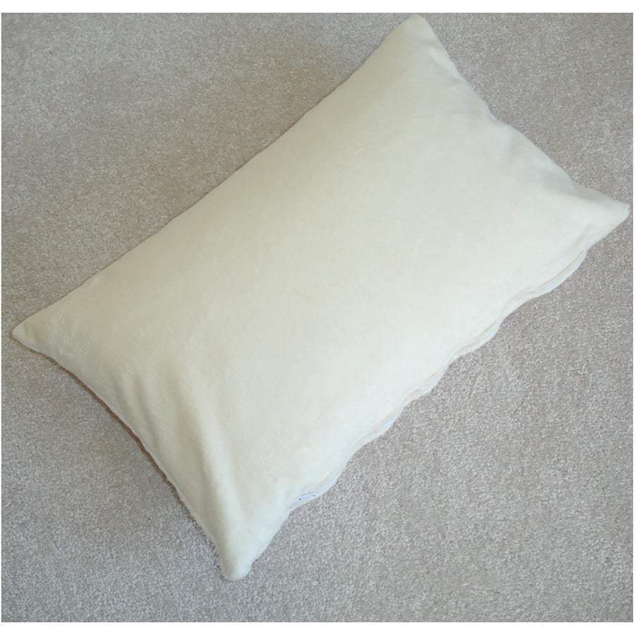 Tempur Travel Pillow Cover 16x10 Soft Cuddlesoft Minky Cream SMALL