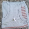 Soft pink and grey hand knitted tank top medium 