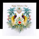  Happy Valentine’s Day- Birds of Paradise Handmade Card