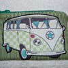 Green VW Camper Applique Purse.