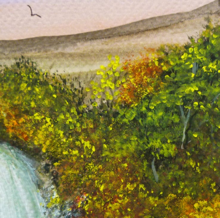 original art waterfall watercolour landscape pa... - Folksy