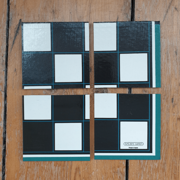 Draughts Chess Board Coasters with Logo - Upcycled from Real Board