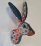 Faux hare head wall mount in harlequin Abraham Moon fabric - Image 6