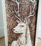Red deer pyrography wooden wine box - Image 1