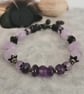 Purple lilac & black bracelet Amethyst bracelet - Image 4