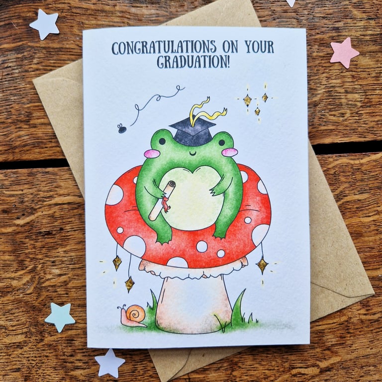 Graduation card, Personalised graduation card, Frog Graduation Card