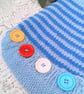 Small Hot Water Bottle and Striped Cover with Large Buttons, Child's Gift Ideas - Image 9