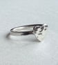 Silver hammered heart ring