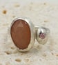 Rose Cut Peach Moonstone Slice Ring - Image 7