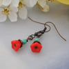 Poppy flower earrings