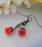 Poppy flower earrings - Image 1