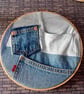 Handmade Denim Pocket Wall Hanging - Medium - Image 3
