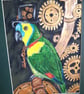 Steampunk style Amazon Parrot Original painting.   - Image 3