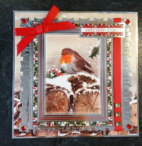 Christmas Card Xmas Robin Redbreast Warmest Winter Wishes 3D Luxury Handmade