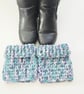 Blue Rainbow Boot Cuffs, Crochet Ankle Warmers - Image 6