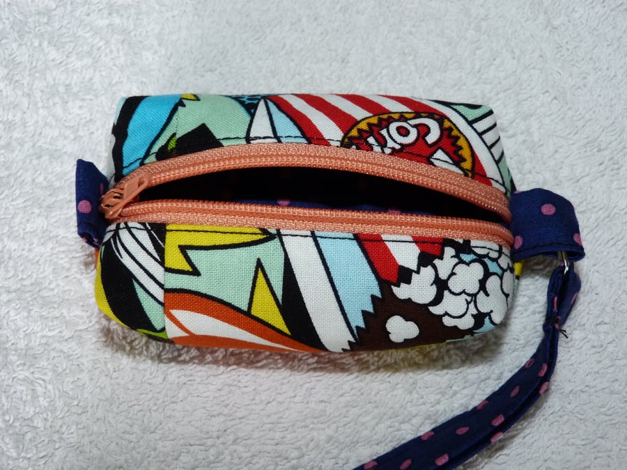 Small Purse with Wrist Strap. Pixie Purse. Coin Folksy