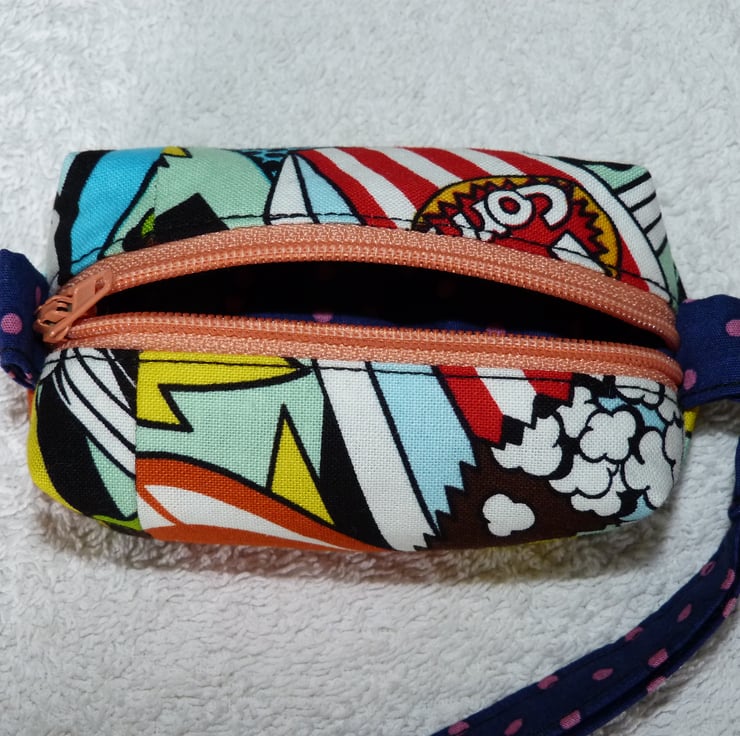 Small purse with shop wrist strap