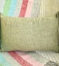 Tweed Appliqué Heart Scatter Cushion with Pad, Sage 46x30cm - Image 4