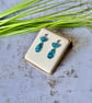 Ice Blue Confetti Acrylic Elegant Drop Earrings - Image 2