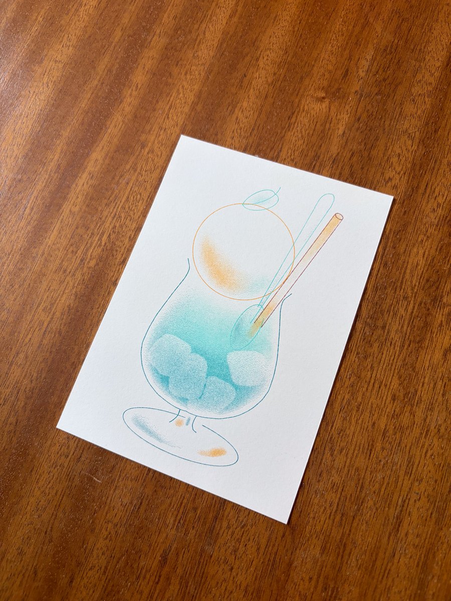 "Ice Cream Blue Soda" Riso Print