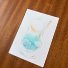"Ice Cream Blue Soda" Riso Print