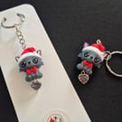 CUTE CHRISTMAS CAT KEYRING