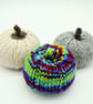 Hand knitted rainbow pumpkin pin cushion  - Image 3