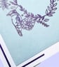 Thank you card, lilac, purple, tropic floral. Large appreciation, grateful card - Image 3