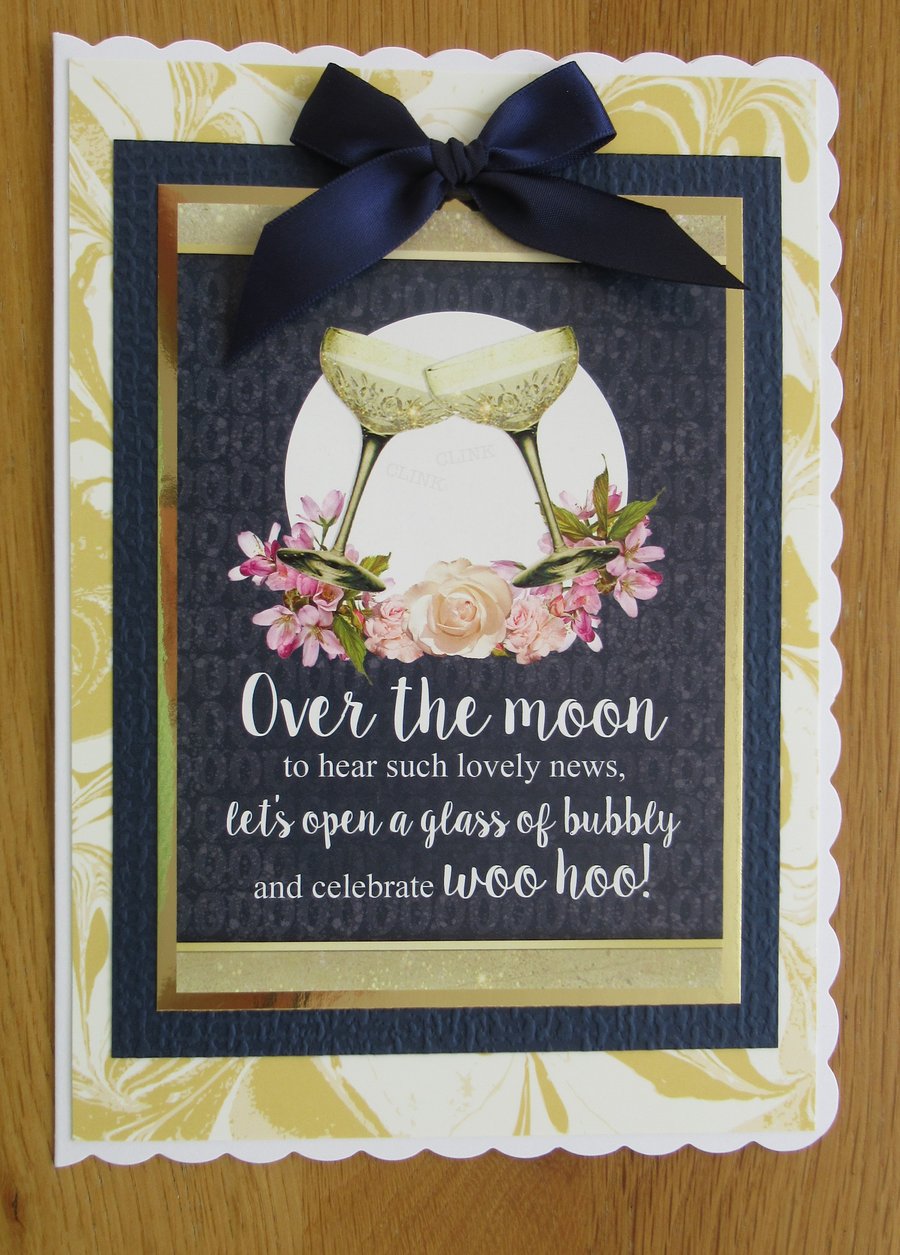 Over The Moon - A5 Engagement Card