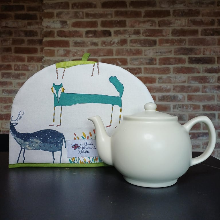 Tea Cosy in Marmalade coloured Funky Animals Fabric