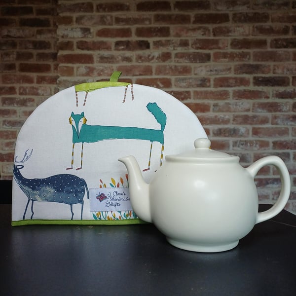 Tea Cosy in Marmalade coloured Funky Animals Fabric