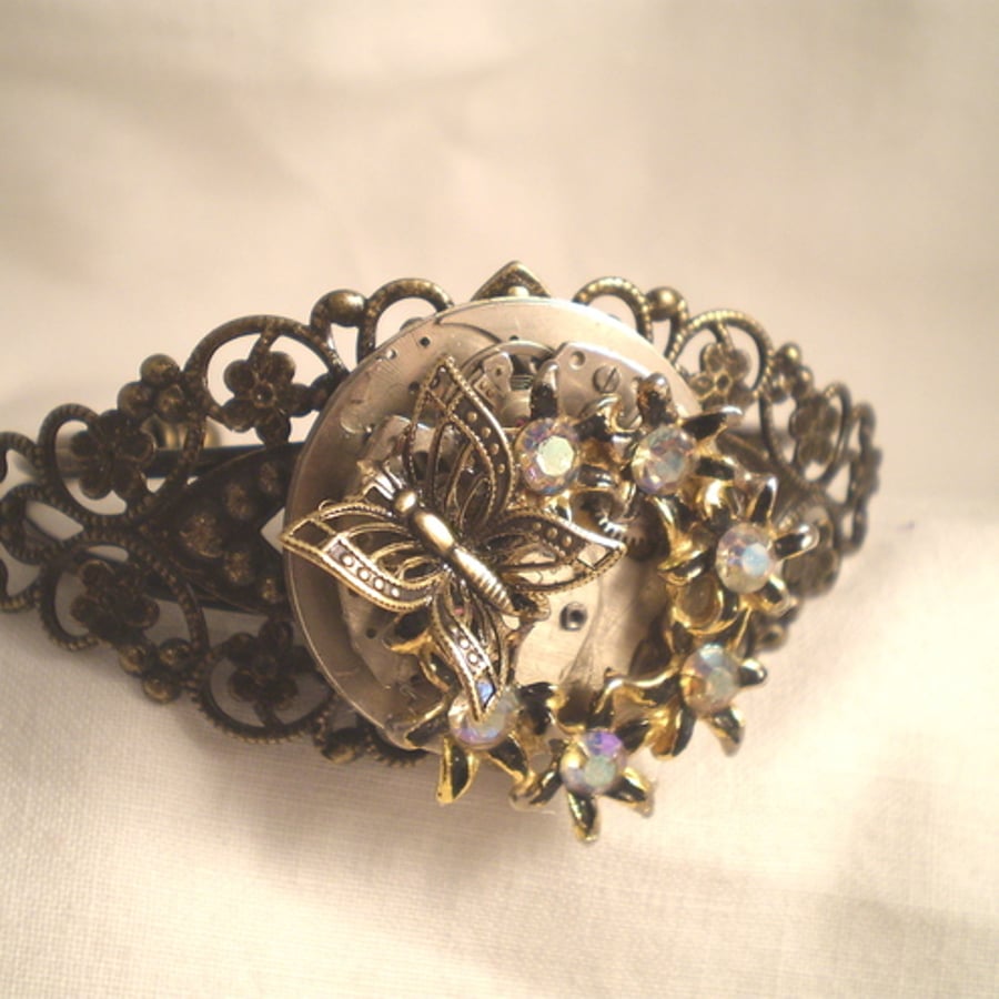 Steampunk "Butterfly Garden" Cuff