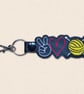 Knitting Keyring - Peace Love Knitting Bag Charm - Image 3