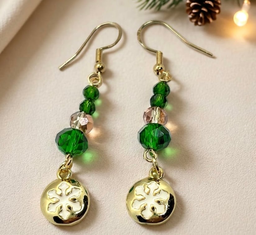 Handmade Snowflake Festive Earrings