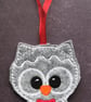 Gingerbread felt hanging owl decoration - Image 2