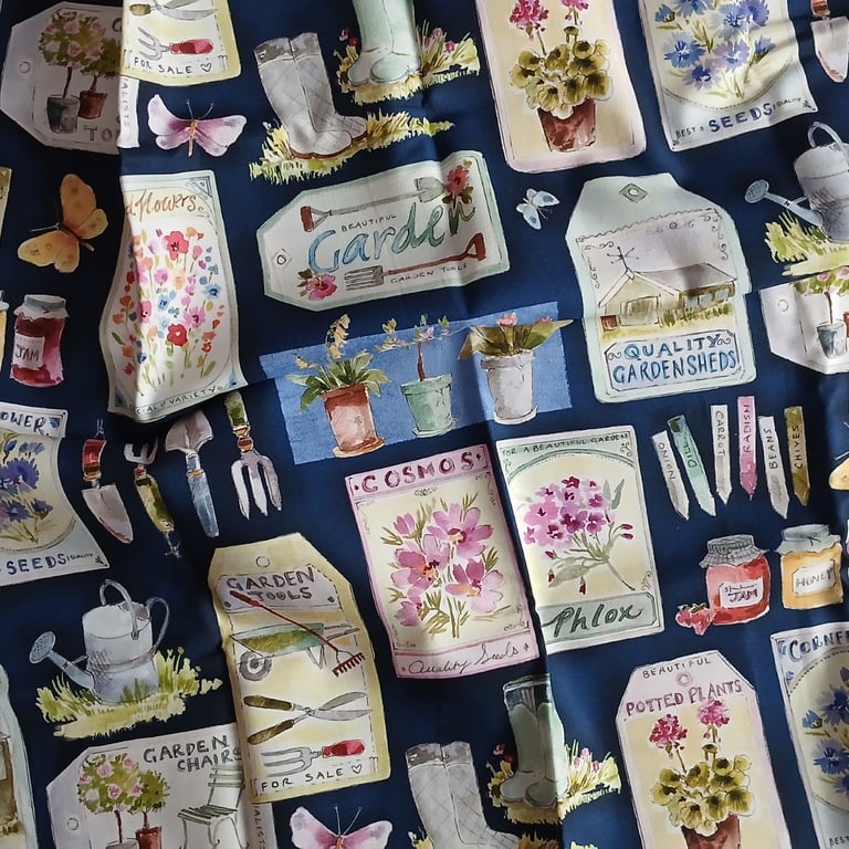 Half Metre Michael Miller Gardening Essentials Quilting Cotton, Garden Fabric