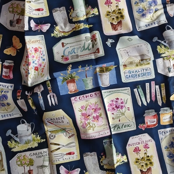 Half Metre Michael Miller Gardening Essentials Quilting Cotton, Garden Fabric