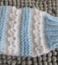14" White & Blue Newborn Boys Round Neck Cardigan  - Image 3