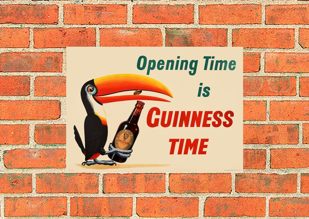 Guinness metal sign. Opening time is Guinness Time! Pub, Bar or Mancave