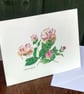 Blank greetings card from our own original watercolour painting of Honeysuckle.