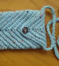 Crochet Phone Cosy Bag Pouch With Sparkly Button Closure (J187)