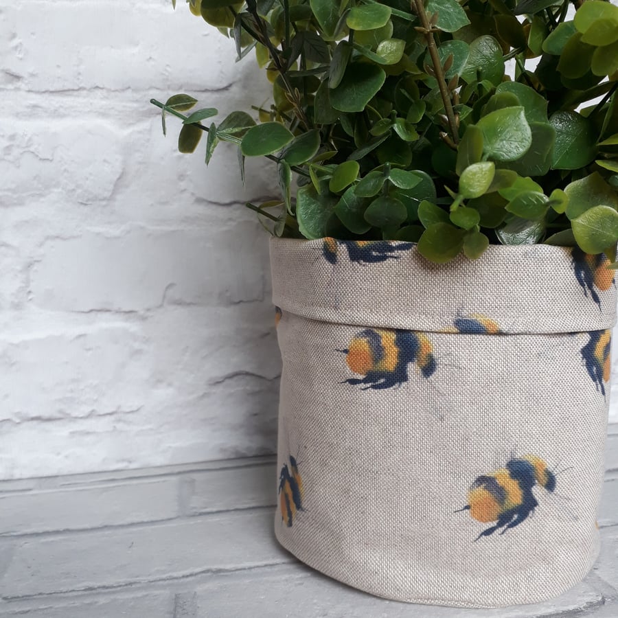  Bee Plant pot, Fabric Pot, Indoor Plant Pot, Fabric Storage,  Handmade Home